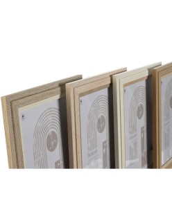 Moldura de Fotos Home ESPRIT Cristal Madeira MDF Escandinavo 23 x 2,8 x 28 cm (4 Unidades)
