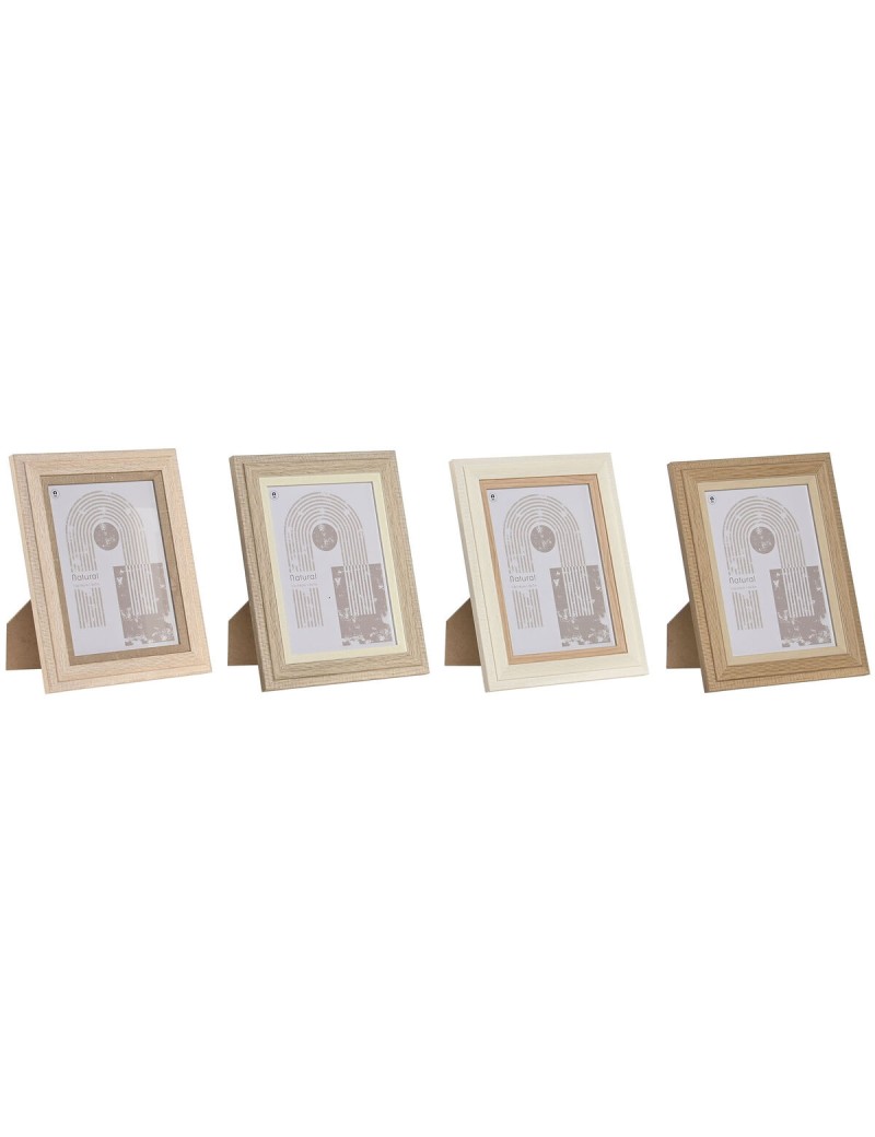 Moldura de Fotos Home ESPRIT Multicolor Alumínio Cristal Madeira MDF Scandi 16 x 2,8 x 21 cm (4 Unidades)