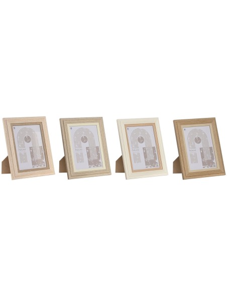 Moldura de Fotos Home ESPRIT Multicolor Alumínio Cristal Madeira MDF Scandi 16 x 2,8 x 21 cm (4 Unidades)
