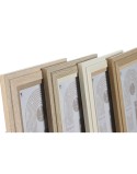 Moldura de Fotos Home ESPRIT Multicolor Alumínio Cristal Madeira MDF Scandi 16 x 2,8 x 21 cm (4 Unidades)