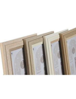 Moldura de Fotos Home ESPRIT Multicolor Alumínio Cristal Madeira MDF Scandi 16 x 2,8 x 21 cm (4 Unidades)