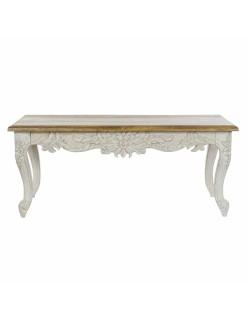 Mesa de Comedor DKD Home Decor Acabado envejecido Blanco Multicolor Natural Madera Madera de mango 120 x 61 x 49 cm