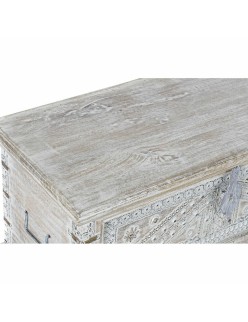 Arcón DKD Home Decor 88 x 40 x 45 cm Blanco Latón Madera de mango
