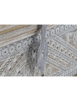 Arcón DKD Home Decor 88 x 40 x 45 cm Blanco Latón Madera de mango