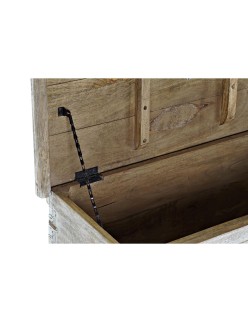 Truhe DKD Home Decor 88 x 40 x 45 cm Weiß Messing Mango-Holz
