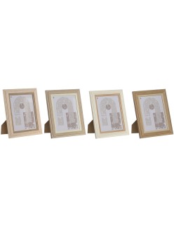 Moldura de Fotos Home ESPRIT Cristal Madeira MDF 18 x 2,8 x 23 cm (4 Unidades)