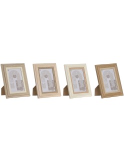 Moldura de Fotos Home ESPRIT Multicolor Cristal Madeira MDF Escandinavo 13 x 2,8 x 18 cm (4 Unidades)