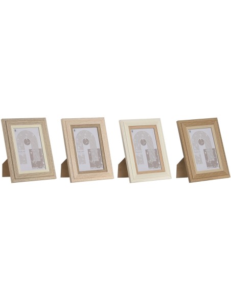 Moldura de Fotos Home ESPRIT Multicolor Cristal Madeira MDF Escandinavo 13 x 2,8 x 18 cm (4 Unidades)