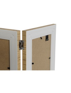 Moldura de Fotos Home ESPRIT Castanho Bege Natural Marfim Cristal poliestireno Escandinavo 31 X 2 X 21 cm (4 Unidades)