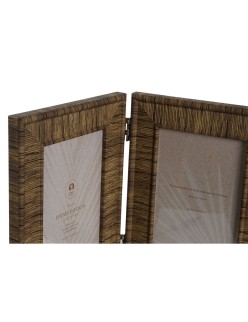 Moldura de Fotos Home ESPRIT Castanho Bege Natural Marfim Cristal poliestireno Escandinavo 31 X 2 X 21 cm (4 Unidades)