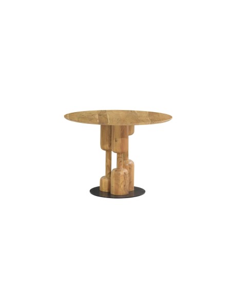 Mesa de Jantar Home ESPRIT Metal Acácia 106 x 106 x 76 cm Mesa de Jantar Home ESPRIT Metal Acácia 106 x 106 x 76 cm