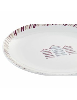 Service de Vaisselle DKD Home Decor Bleu Blanc Bordeaux Porcelaine méditerranéen Marin 18 Pièces