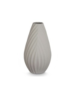 Vase Streifen Grau aus Keramik 26 x 49 x 26 cm