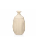 Vaso Bege Cerâmica 21 x 39 x 21 cm (2 Unidades) Riscas