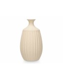 Vaso Bege Cerâmica 21 x 39 x 21 cm (2 Unidades) Riscas