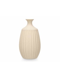 Vaso Bege Cerâmica 21 x 39 x 21 cm (2 Unidades) Riscas