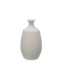 Vaso Cinzento Cerâmica 21 x 39 x 21 cm (2 Unidades) Riscas