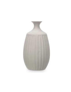 Vaso Cinzento Cerâmica 21 x 39 x 21 cm (2 Unidades) Riscas