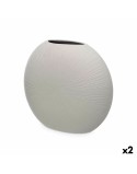Vaso Cinzento Cerâmica 36 x 34 x 16 cm (2 Unidades) Circular