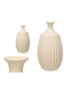 Vaso Bege Cerâmica 27 x 48 x 27 cm