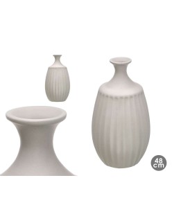 Vaso Cinzento Cerâmica 27 x 48 x 27 cm