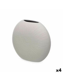 Vaso Cinzento Cerâmica 29 x 26 x 11 cm (4 Unidades) Circular