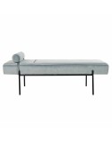 Sofá Chaise Longue DKD Home Decor Preto Azul celeste Metal 140 x 59 x 42 cm