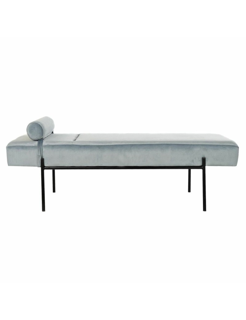 Sofá Chaise Longue DKD Home Decor Preto Azul celeste Metal 140 x 59 x 42 cm