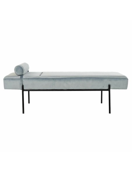 Sofá Chaise Longue DKD Home Decor Preto Azul celeste Metal 140 x 59 x 42 cm Sofá Chaise Longue DKD Home Decor Preto Azul celeste Metal 140 x 59 x 42 cm