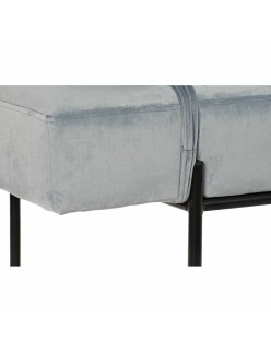 Sofá Chaise Longue DKD Home Decor Preto Azul celeste Metal 140 x 59 x 42 cm