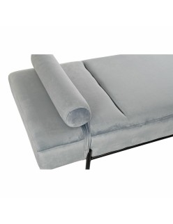 Sofá Chaise Longue DKD Home Decor Preto Azul celeste Metal 140 x 59 x 42 cm
