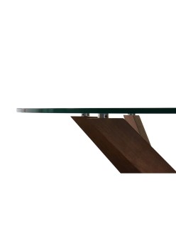 Mesa de Jantar DKD Home Decor Cristal Castanho Transparente Nogueira 120 x 120 x 76 cm