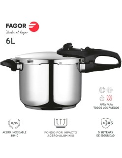 Olla Express Fagor DUO Acero Inoxidable 18/10 6 L