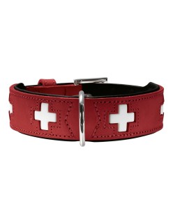 Hundehalsband Hunter Swiss Rot/Schwarz 30-34.5 cm