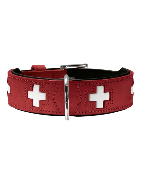 Hundehalsband Hunter Swiss Rot/Schwarz 30-34.5 cm