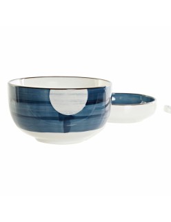 Conjunto de sushi DKD Home Decor 34 x 29,5 x 7,3 cm Porcelana Azul Branco Oriental (34 x 29,5 x 7,3 cm)