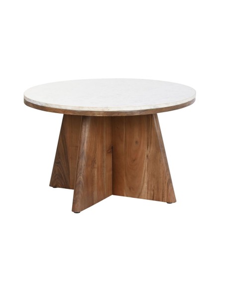 Mesa de Centro DKD Home Decor Mármore Acácia (70 x 70 x 43 cm) Mesa de Centro DKD Home Decor Mármore Acácia (70 x 70 x 43 cm)