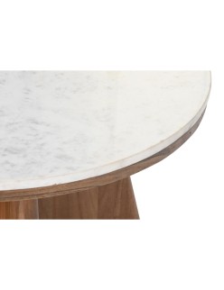 Mesa de Centro DKD Home Decor Mármore Acácia (70 x 70 x 43 cm)