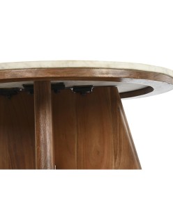 Mesa de Centro DKD Home Decor Mármore Acácia (70 x 70 x 43 cm)
