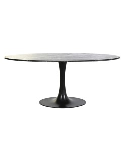 Mesa de Jantar DKD Home Decor Preto Metal Mármore 180 x 100 x 76 cm