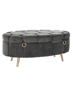 Banqueta DKD Home Decor Cinzento Metal (Recondicionado A)