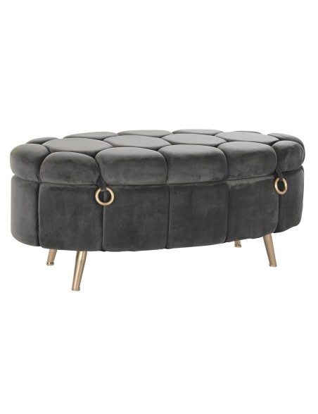 Banqueta DKD Home Decor Cinzento Metal (Recondicionado A)