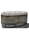 Banqueta DKD Home Decor Cinzento Metal (Recondicionado A)