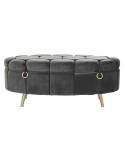 Banqueta DKD Home Decor Cinzento Metal (Recondicionado A)