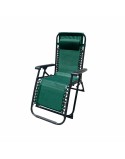 Marbueno Espreguiçadeira Dobrável Aço Com Almofada Jardim e Piscina 90X66X108 cm Gravidade Zero Verde 10008