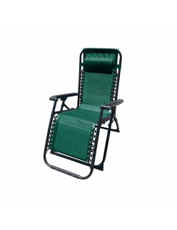 Marbueno Espreguiçadeira Dobrável Aço Com Almofada Jardim e Piscina 90X66X108 cm Gravidade Zero Verde 10008