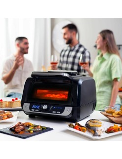 Friteuse à Air avec Gril, Accessoires et Livre de Recettes InnovaGoods 3400 W Noir 6 L (Reconditionné A)