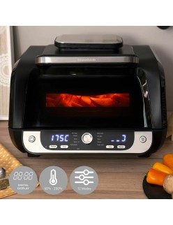 Friteuse à Air avec Gril, Accessoires et Livre de Recettes InnovaGoods 3400 W Noir 6 L (Reconditionné A)
