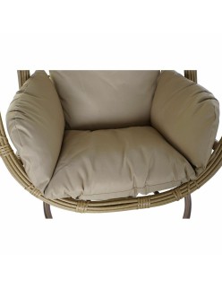 Poltrona de jardim DKD Home Decor Castanho 90 x 70 x 110 cm Bege Metal Rotim sintético (90 x 65 x 193 cm)