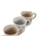 Tazza Mug Home ESPRIT Bianco Beige Tradizionale Albero della vita 330 ml (4 Unità)